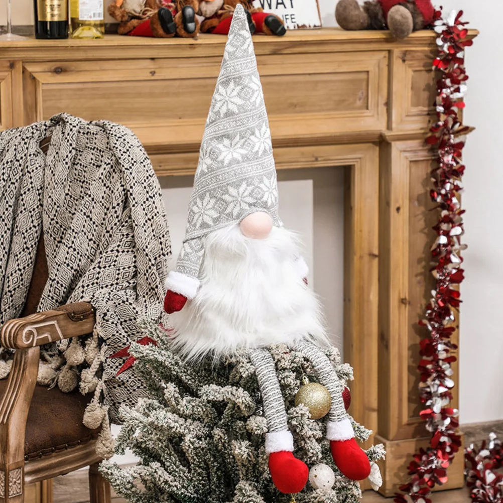 

Christmas Doll Xmas Tree Decal Adorable Faceless Design Decoration (White)