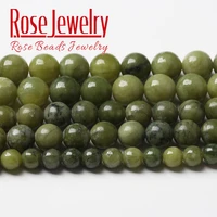 natural chinese jades beads natural green chalcedony stone round beads for jewelry making diy bracelets necklace 6 8 10 12mm 15