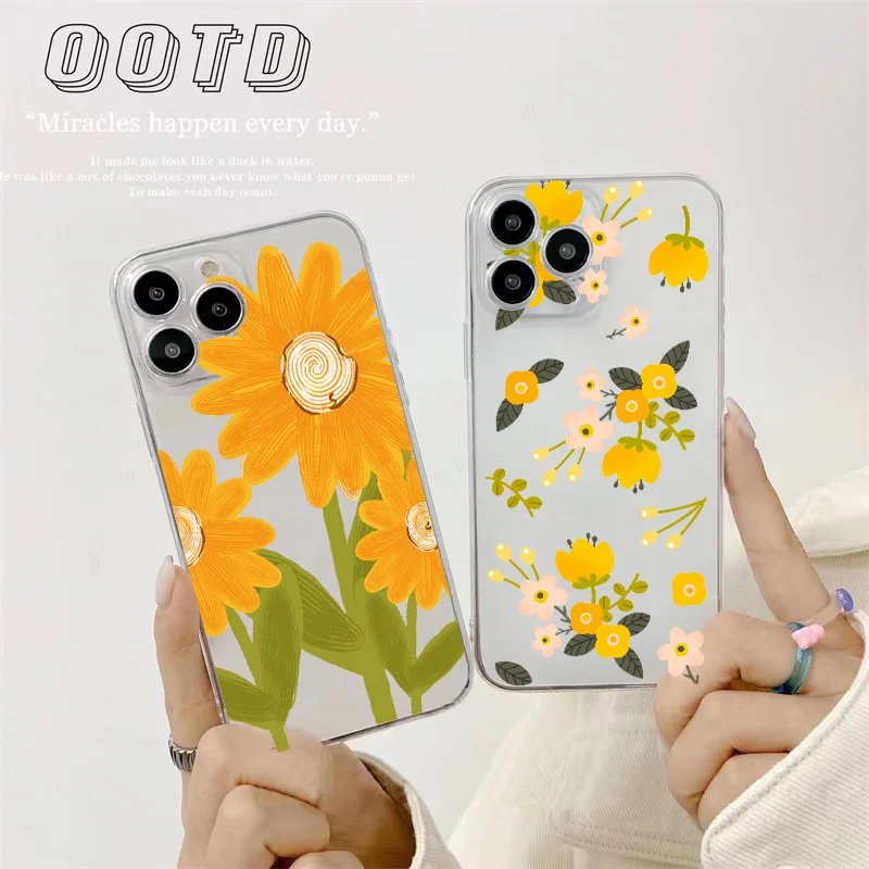 

Vintage Leaves Flower Phone Case For iPhone 12 14 11 13 Pro Max Cases For iPhone X XR XS 8 7 Plus SE20 Silicone Soft Clear Cover