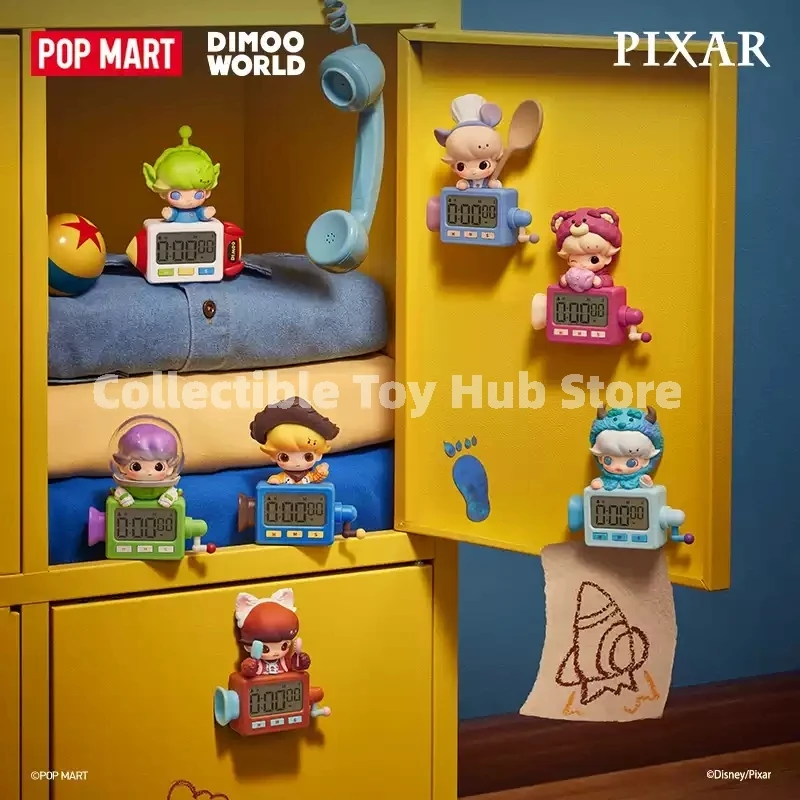 Фото Pop Mart Dimoo World Pixar: Магнит на холодильник с цифровым таймером (слепая коробка), коллекционный предмет декора для дома, подарок для взрослых №1