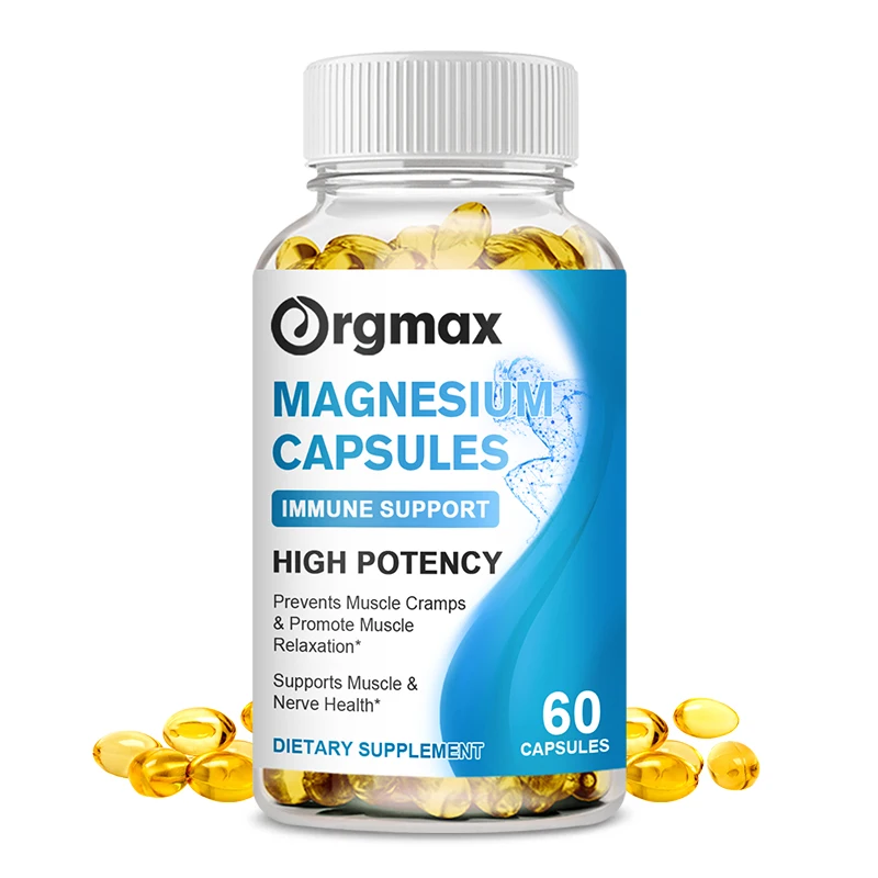 

Orgmax Magnesium Glycinate Citrate Capsules for Gym Beauty Health Care Vitamins D B6 Diet Supplements for Women Free Shipping