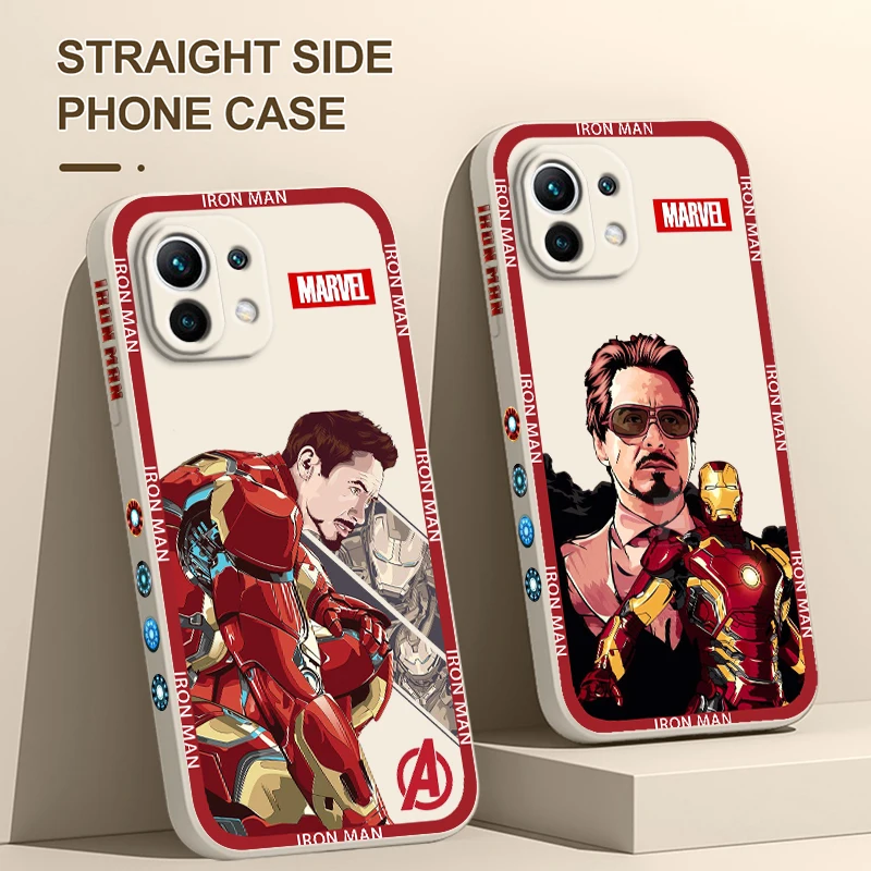 

Marvel genius Iron Man Avengers Xiaomi Phone Case For Mi 13 12S 12 12T 12X 11i 11T 11 10S 10T Pro Lite Ultra Liquid Left Rope