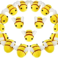 2022 new 5pcs yellow bees plush balls soft wool felt baby shower lovely costume accessories diy toys ornament nursery supplies