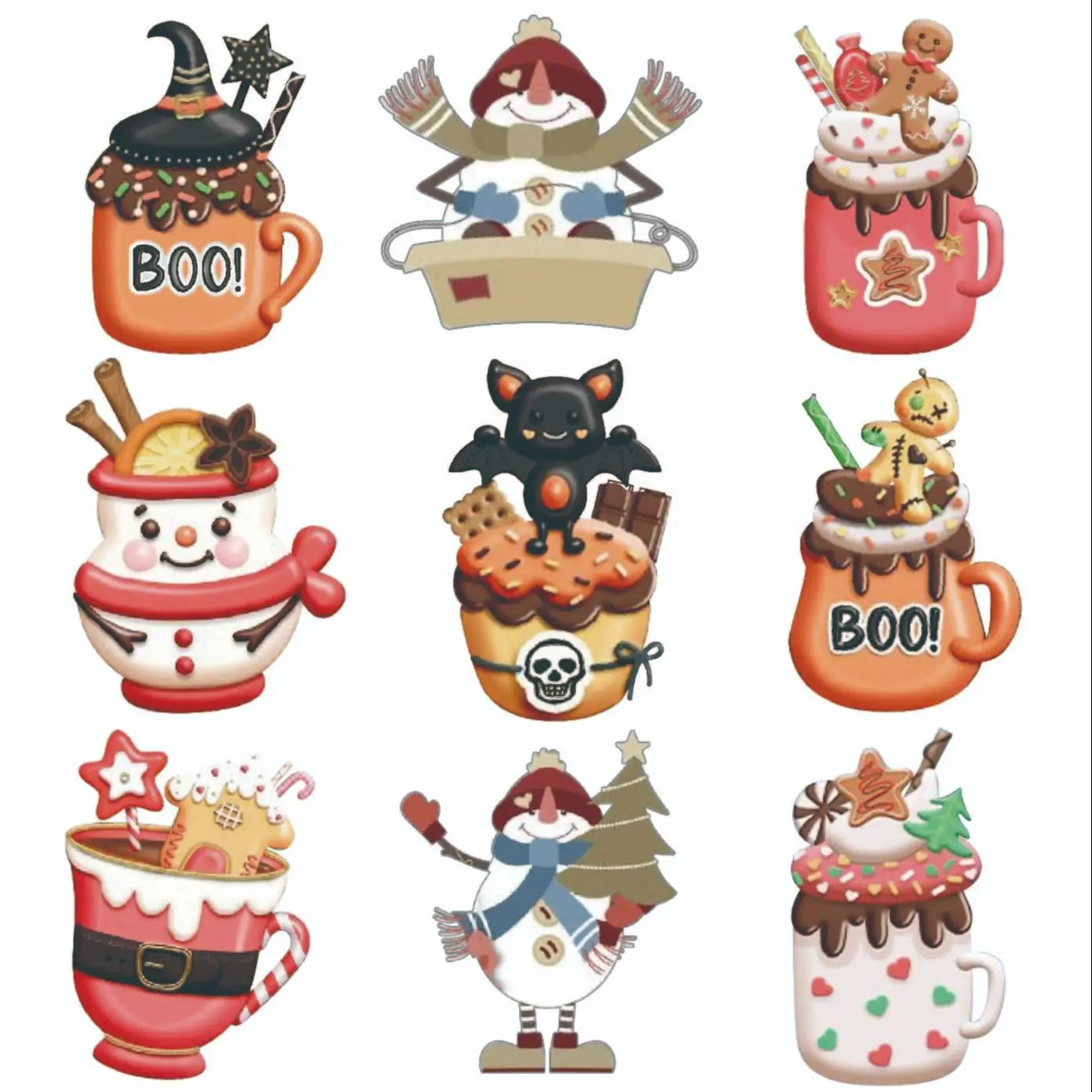 Новинка 2023 металлические штампы рождественские украшения для чашки с печеньем