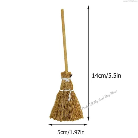 Мини-метлы ведьмы MOONBIFFY, деревянные, красные и белые