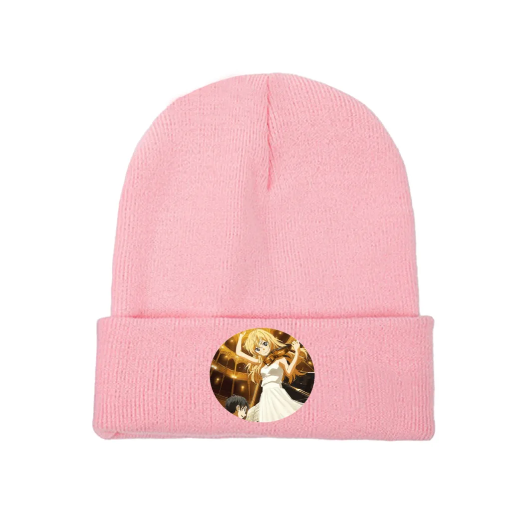 

Kaorie Kosei Your Lie in April Love Knitting Knitted Hat Beanie Caps Skullies Beanies Ski Caps Soft Bonnet Hats Winter Warm