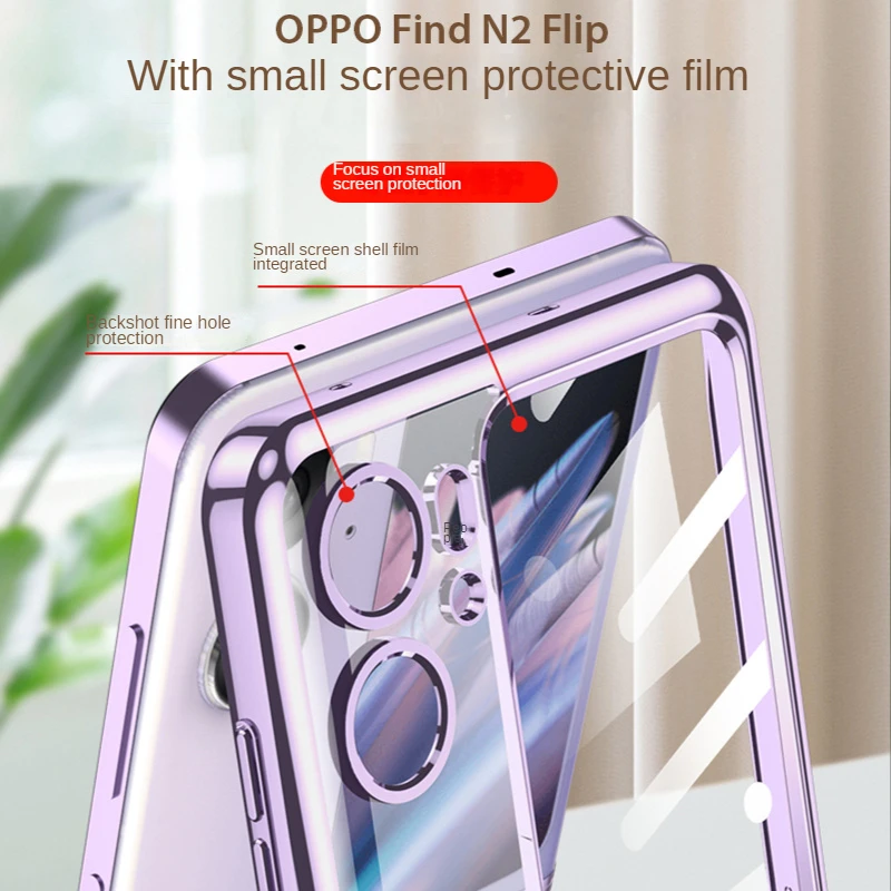 Ultra-thin Ring Stand Plastic Matte Case For OPPO Find N2 Flip 5G Cover Back flip Protector For Oppo Find N2 Flip Case