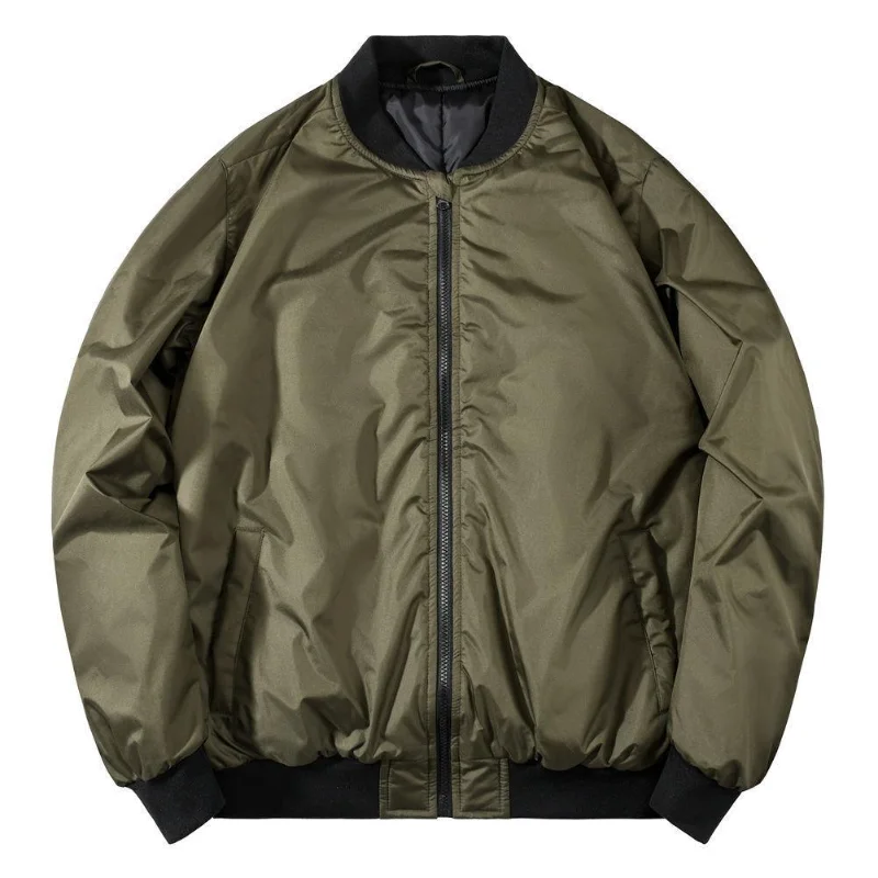 Men's Parkas Jacket Autumn Winter Fashion Loose Cardigan Pocket Coat Men's Casual Long Sleeve Zipped Stand Collar Jacket Parkas