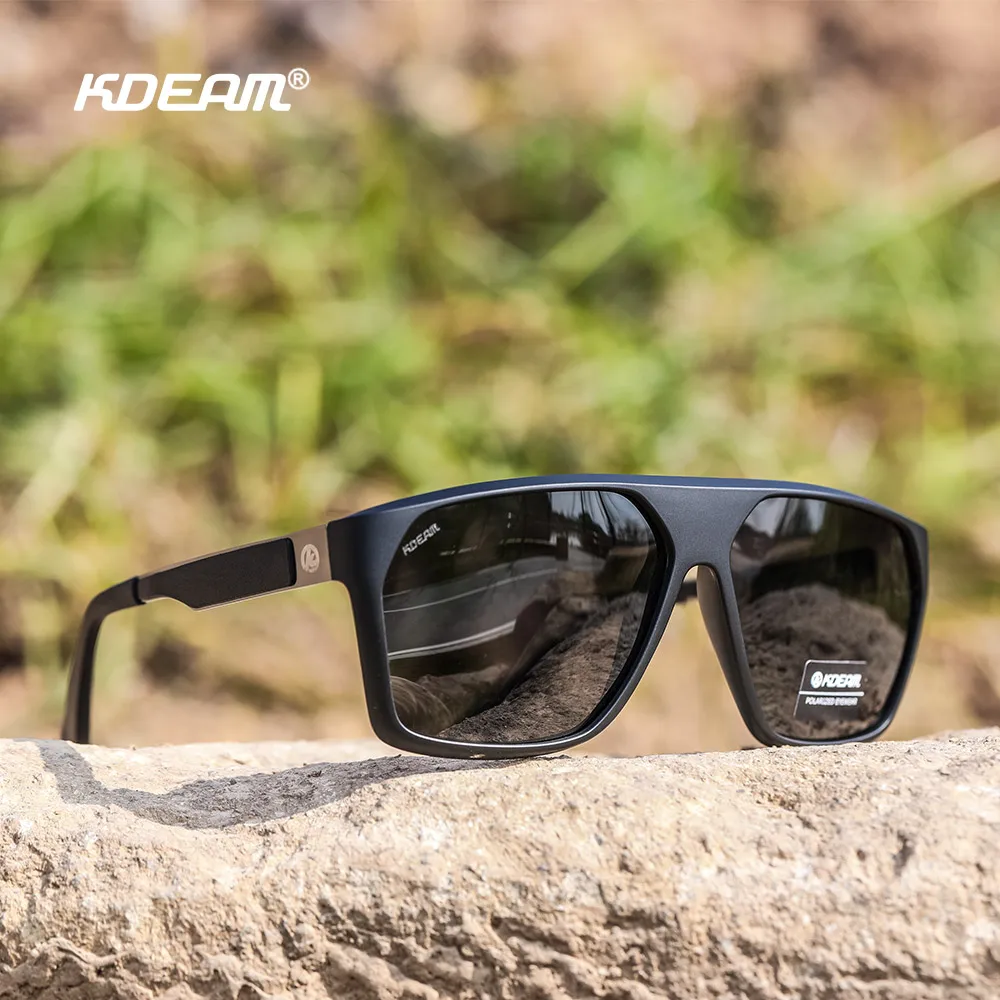 

KDEAM Long-Lasting TR90 Material Men's Polarized Sunglasses F1 Pilot Dynamic Angled Shape Sun Glasses Male