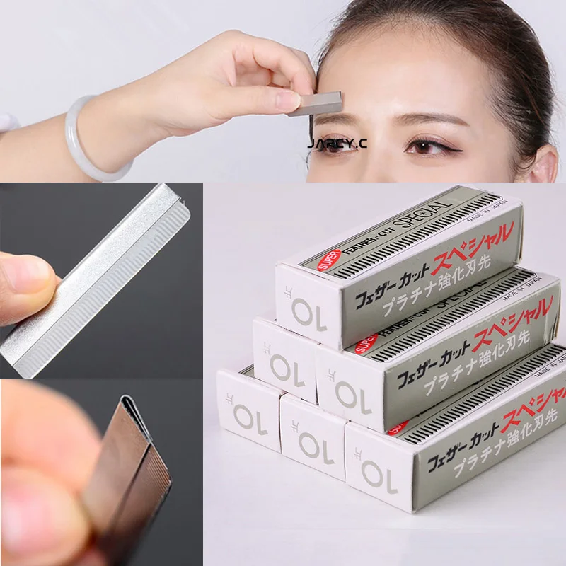 

10 шт., лезвия для бровей из нержавеющей стали