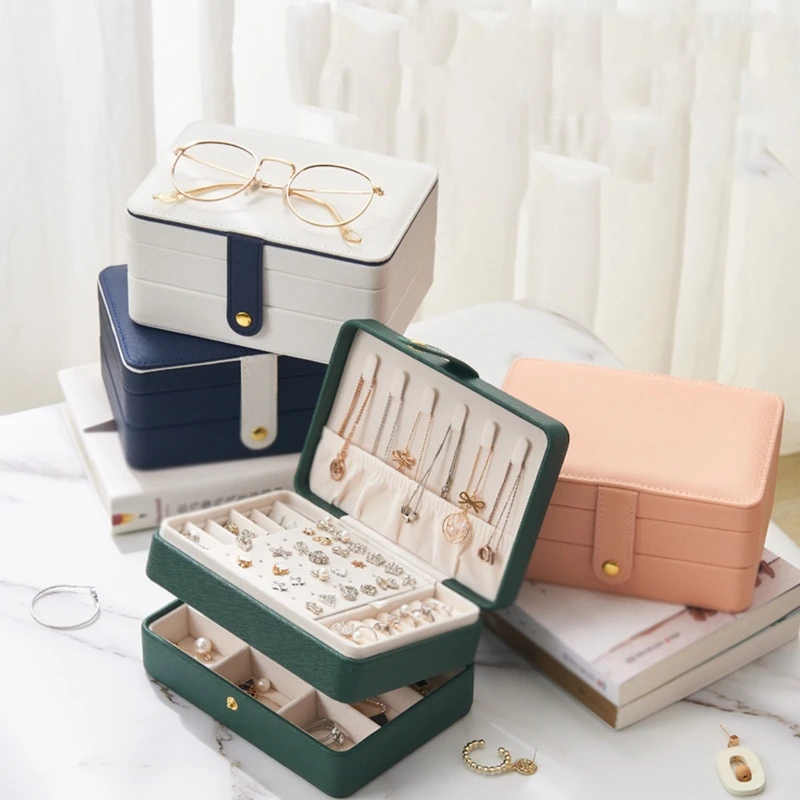 

3 Layer Jewelry Storage Box Organizer for Earrings Portable Travel Jewelry case