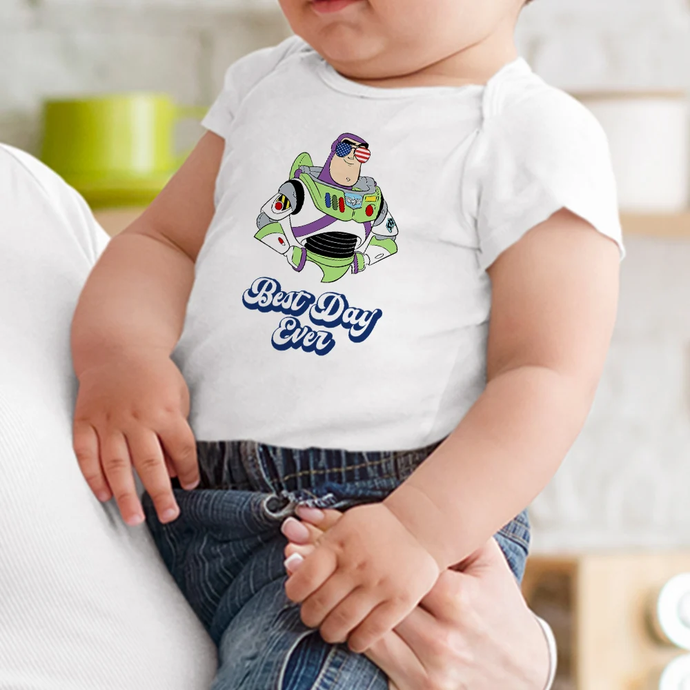 

Disney Trend Buzz Lightyear Print Baby Onesie Dropship Fashion Casual 0-24M Size Unisex Newborn Romper Harajuku Style Jumpsuit