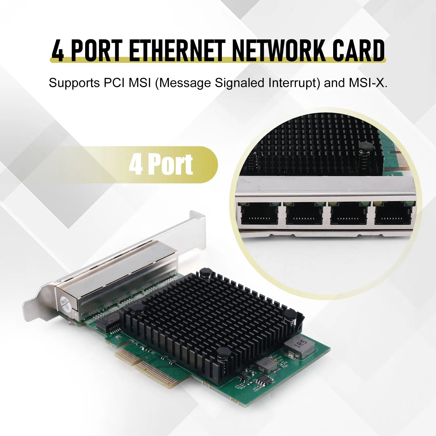 PCIE X4 2 5G гигабитная сетевая карта RTL8125B 4 порта Ethernet Сетевая настольная Серверная