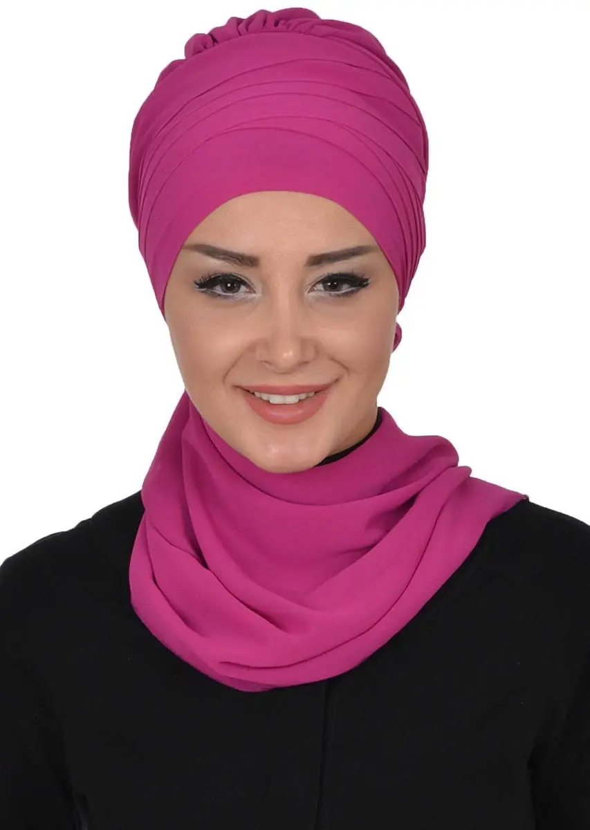 Крест Dikim fular дизайнерский шифоновый готов тюрбан фуксия
