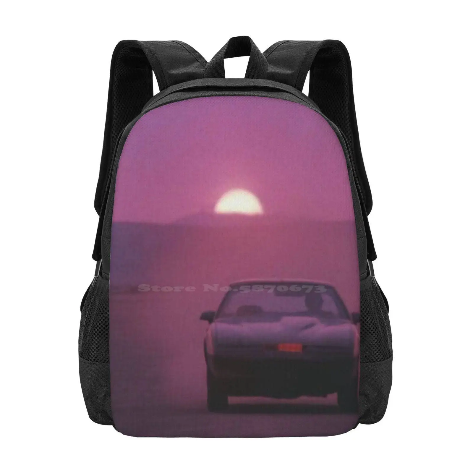 Kitt-Knight Rider Pattern Design Bag Student'S Backpack Knight Rider Kitt David Hasselhoff 1980S Car 82 Trans Am Turbo Boost