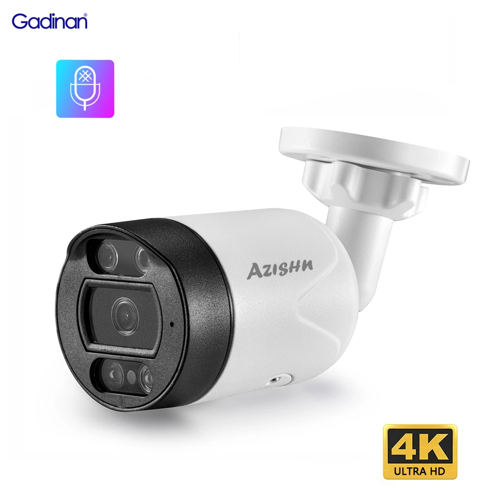 

Gadinan Ultra HD 4K POE Wired IP Camera ONVlF H.265 Audio Record CCTV Face Detection 8MP 5MP Outdoor Security Surveillance Camer