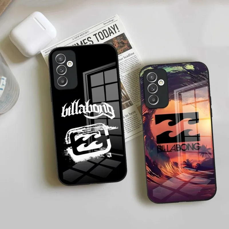 Casual Surfing Billabonges Phone Case For Samsung A54 A52 A14 A21 A71 A20 A31 A12 A51 A40 A32 A72 A30 A34 Tempered Glass Cover