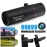 portable 99x99 high magnification hd monocular telescope low light night vision non infrared pocket monocular for travel hunting