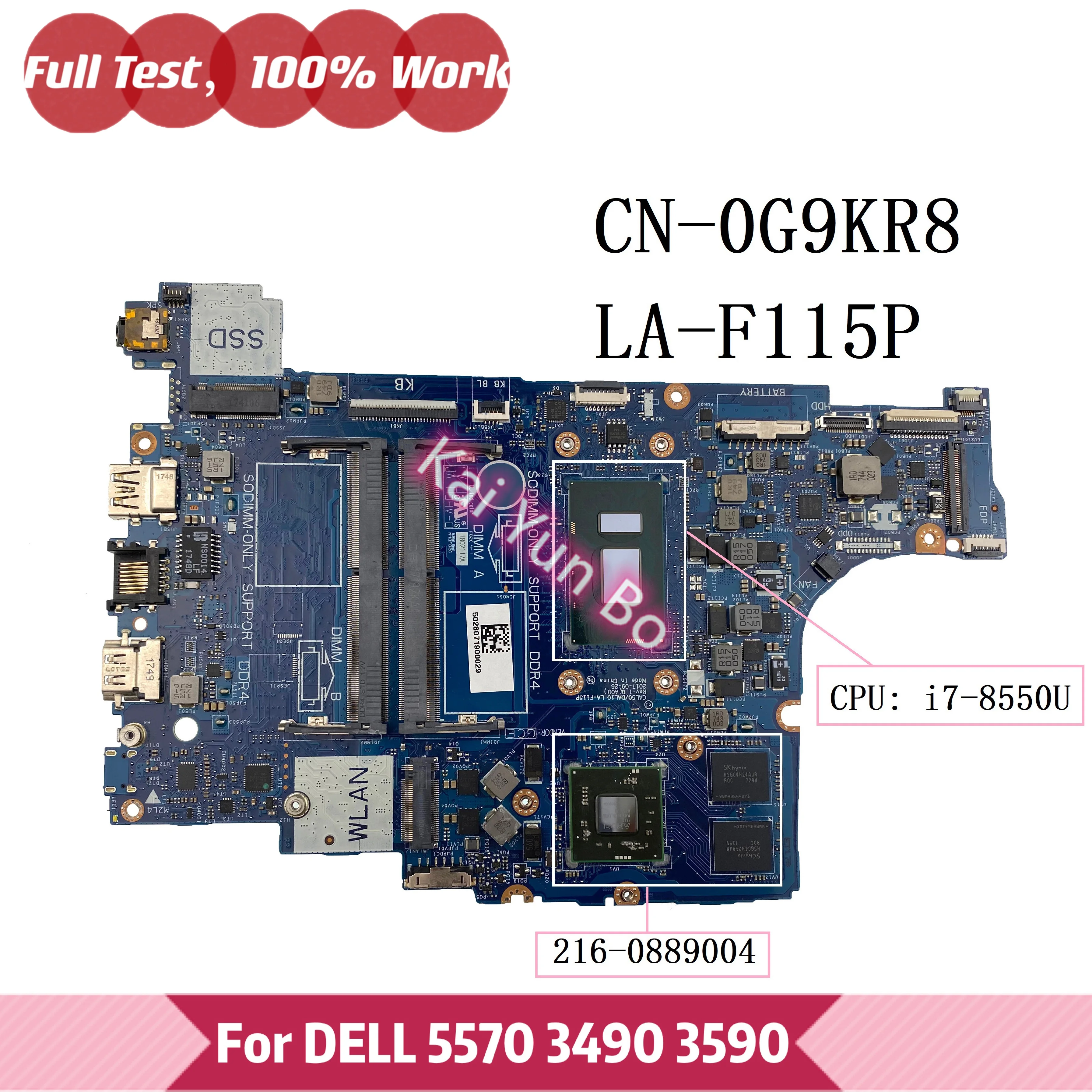 

CAL50 DAL10 LA-F115P для Dell Inspiron 15 5570 17 5770 3490 3590 ноутбука Материнская плата CN-0G9KR8 0G9KR8 G9KR8 I7-8550U 216-0889004