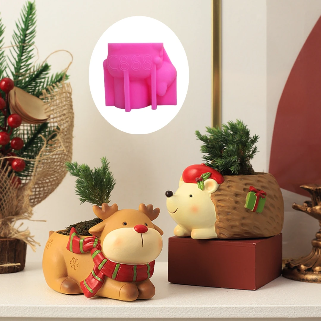 Рождественский подарок шапка слон еж суккулент растение цветочный горшок Смола