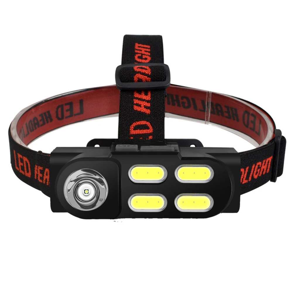 

Portable USB Rechargeable COB LED Headlamp Work Light Waterproof 4 Gears Induction Warning Head Torch Flashlight