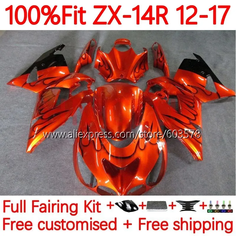 

Injection For KAWASAKI NINJA ZX14R ZX-14R 2012 2013 2014 2015 2016 2017 orange blk ZX 14 14R 12 13 14 15 16 17 Fairing 79No.26