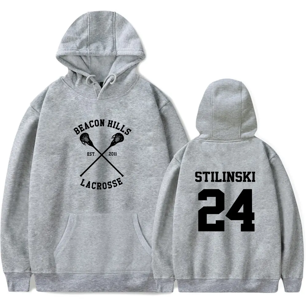

Men Women Hoodies Teen Wolf Stilinski 24 Print Sweatshirts Autumn Winter Holiday Pure Fleece Hooded Novelty Streetwear Clothes