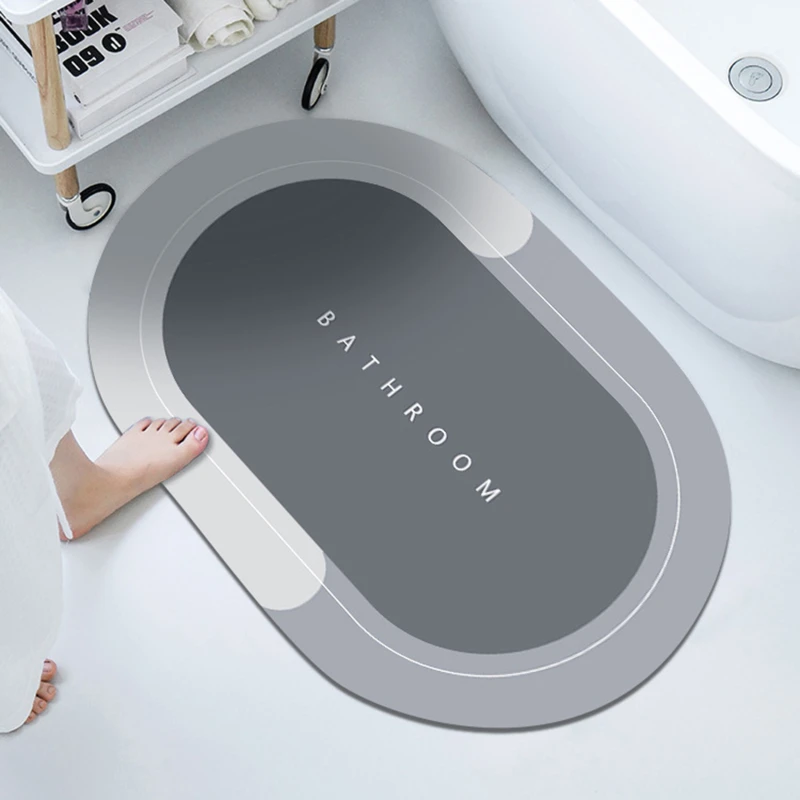 

Super Absorbent Bath Mat Quick Drying Bathroom Rug Non-slip Entrance Doormat Floor Mats Toilet Carpet Home Decor Easy To Clean