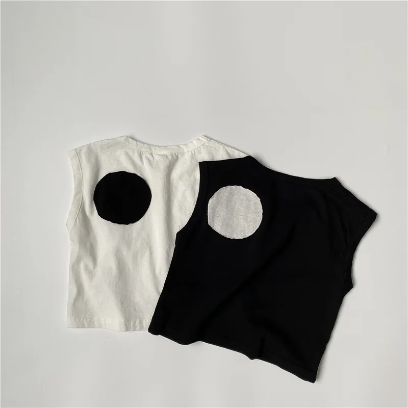 

Kids Clothes T Shirts Girls Boys 2022 BC New Summer Baby Cartoon Cotton Sleeveless Patches Vest Sweatshirts Children's Clothings