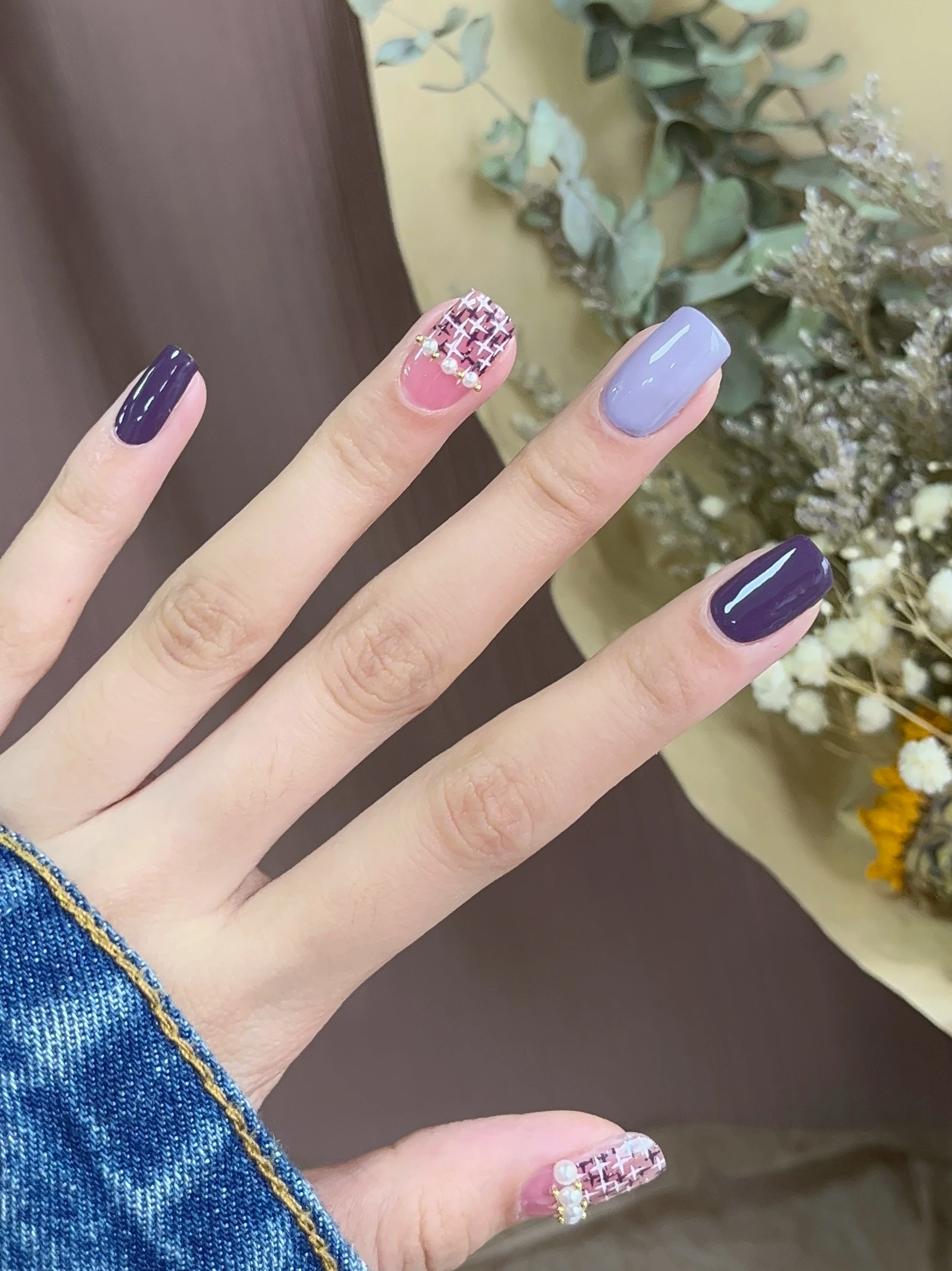 

Soft nail oil film nail stickers retro autumn and winter personality white durable waterproof nail art