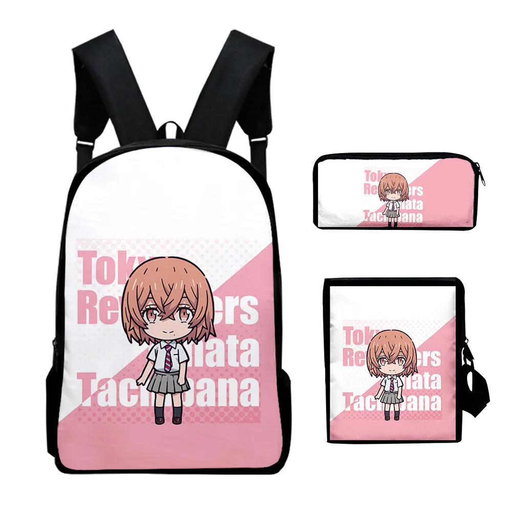 

Popular Fashion Tokyo Revengers Q 3D Print 3pcs/Set pupil School Bags Laptop Daypack Backpack Inclined shoulder bag Pencil Case