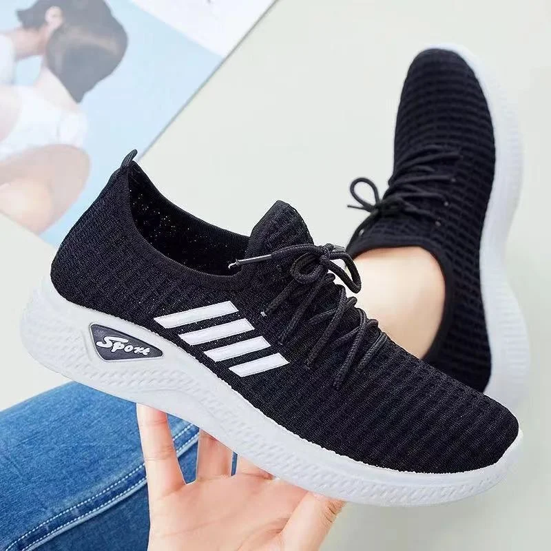 Breathable Mesh Platform Sneakers Women Slip on Soft Ladies Casual Running Shoes Woman Knit Sock Shoes Flats tenis feminino