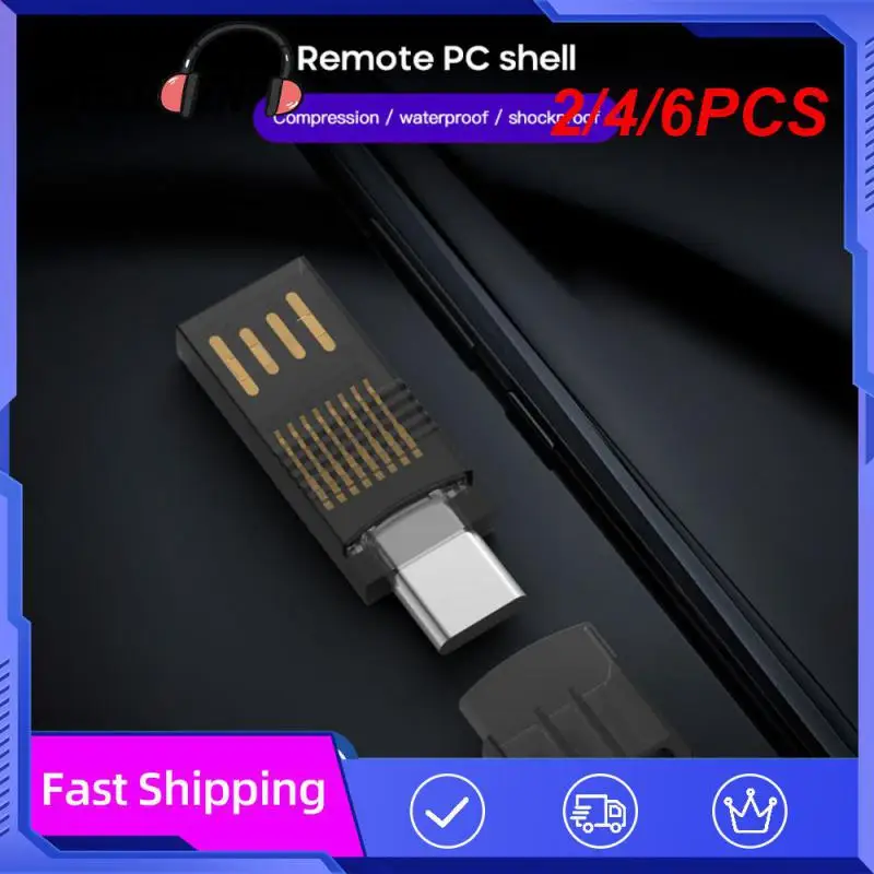

2/4/6PCS Two In One Usb C Adapter Connector Secure Transmission Strong Compatibility Card Reader Adapter Multifunction