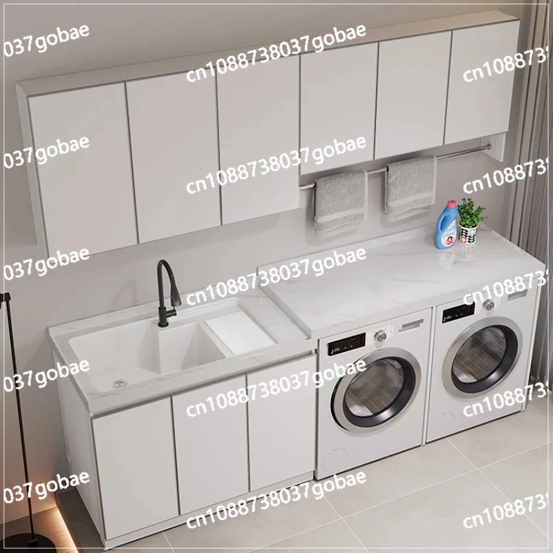 ZF balcony double washing machine cabinet combination significant other slate with washboard wash basin