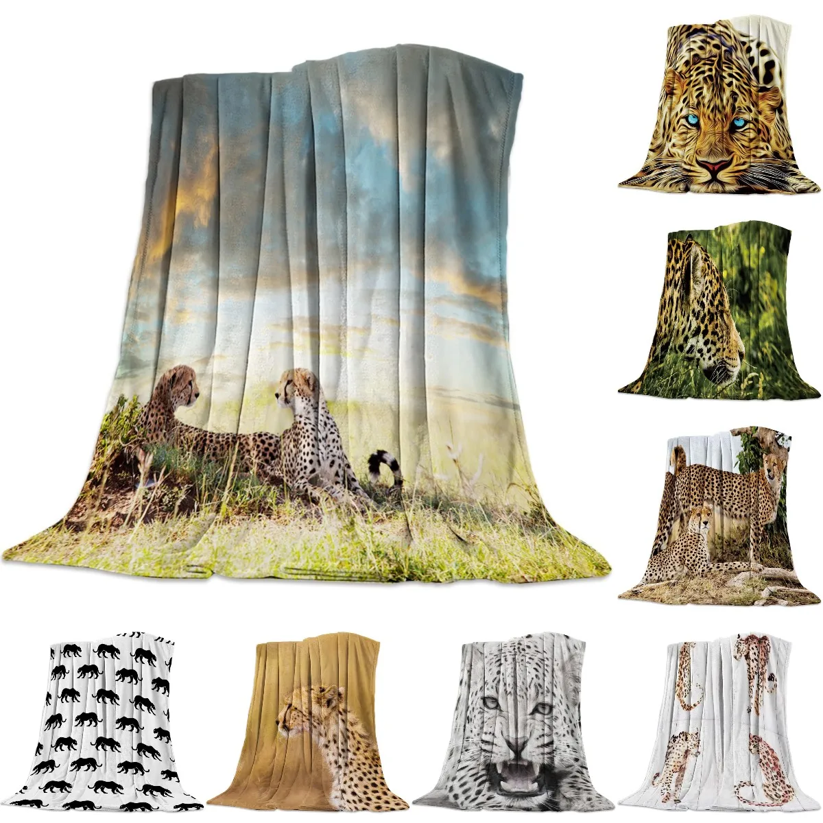 

Two Cheetahs Flannel Fleece Bed Blanket Bedspread Coverlet Bed Cover Soft Lightweight Warm Cozy Throw Blankets Queen King Size