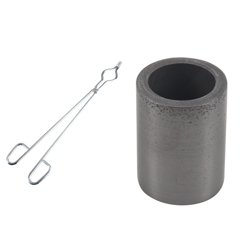 

2 Pcs Graphite Crucible Melting: 1 Pcs Pure Graphite Crucible Cup Propane Torch Melting & 1 Pcs 45Cm Crucible Tong Clamp Graphit