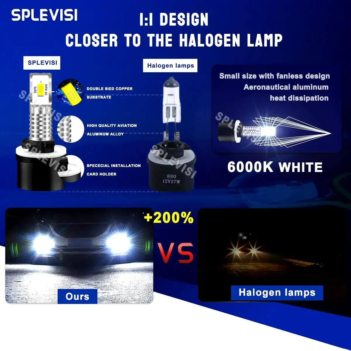 Обновление 9007/HB5 880 лампы светодиодных фар дальнего ближнего света