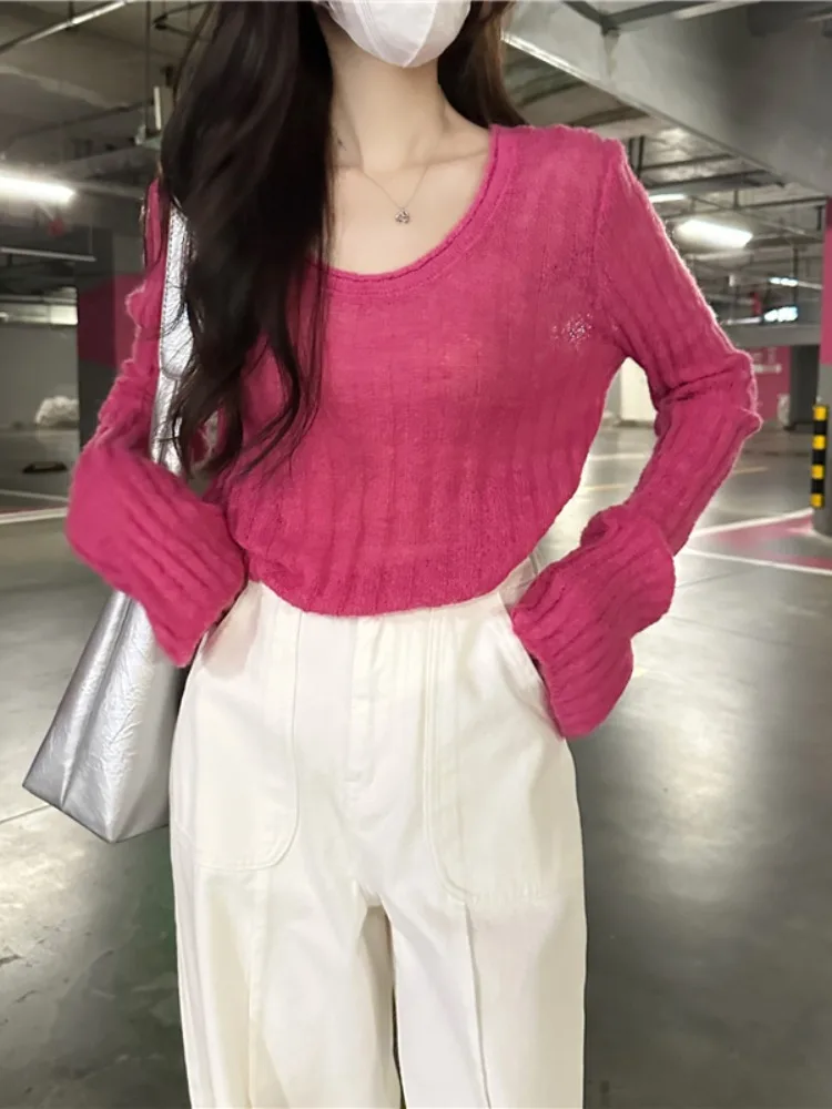 Осень и зима новинка короткий облегающий свитер для похудения простой пуловер