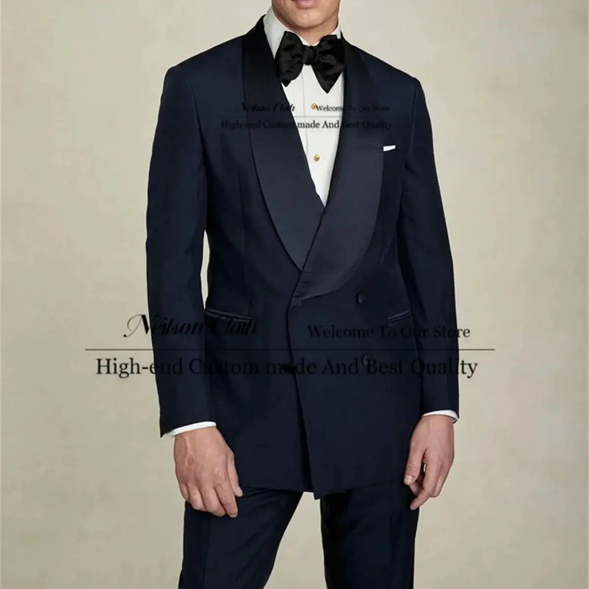 Темно-синие мужские пиджаки для выпускного вечера двубортные комплекты из 2