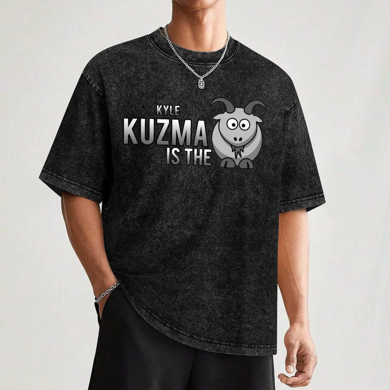 Мужская футболка Kyle Kuzma is the Goat черная хлопок