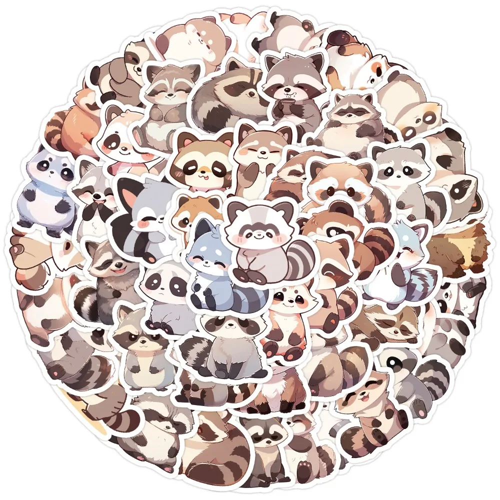 10/50 шт. милые Мультяшные животные Енот граффити наклейки сделай сам
