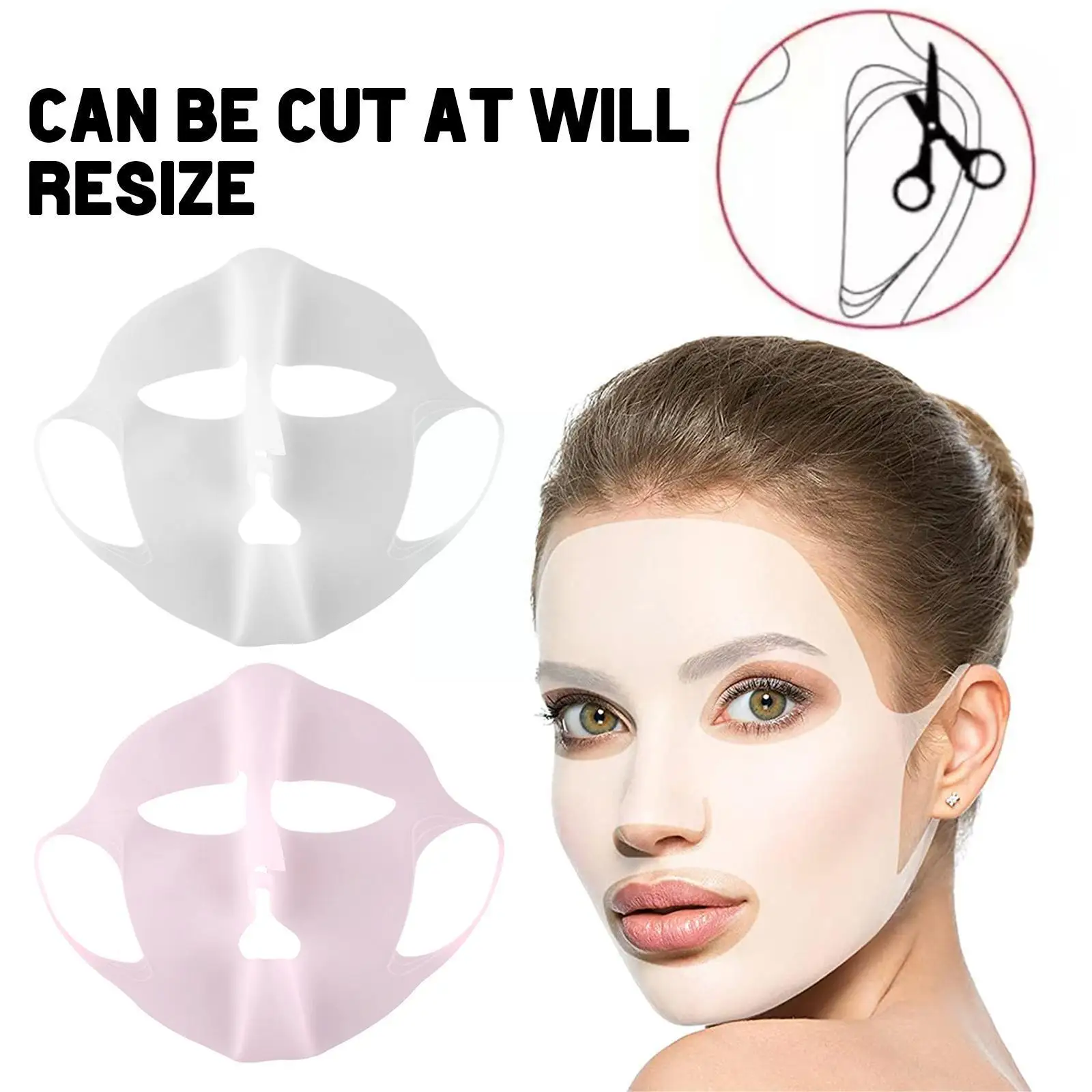 

1pc Silicone Face Mask Cover Reusable Moisturizing Care Firming Face Gel Anti Sheet V Wrinkle Lifting Skin Fixed Shape Ear O9M7
