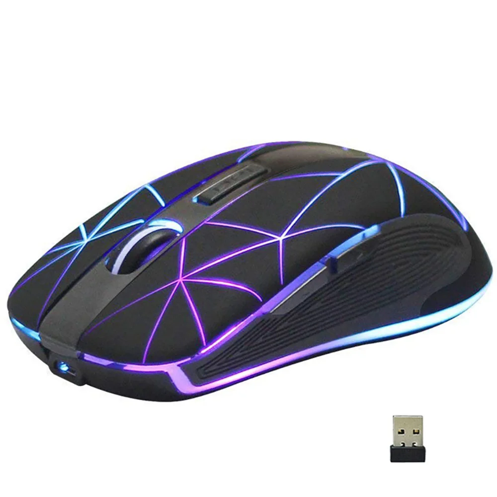 Rii RM200 Wireless RGB Mouse with 7 color LED backlight changeable by breathing modes for Game and Work
