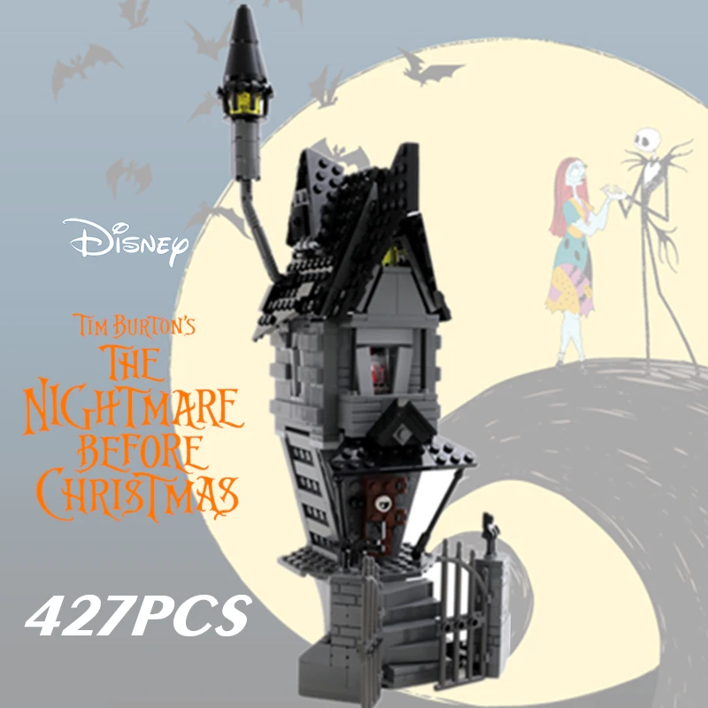 

Disney 427PCS Jack Skellington's House-Nightmare Before Christmas MOC Building Blocks Diy Toys Bricks Creative Gift for Kid