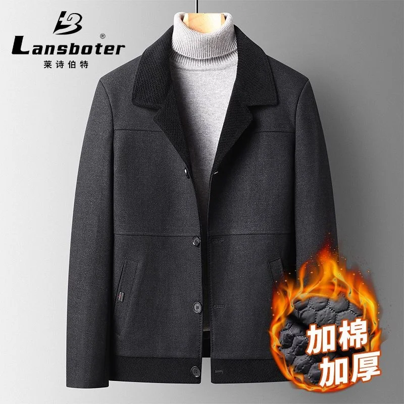 

Мужская повседневная куртка Leshbert на пуговицах с воротником, теплая куртка для мужчин среднего возраста