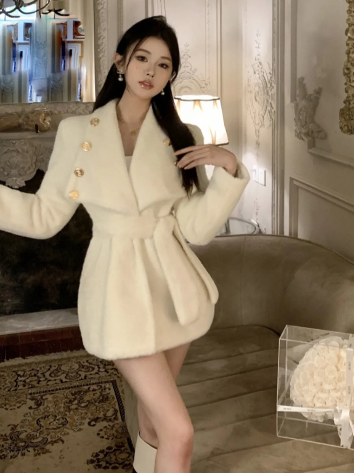 Gegejia осенне-зимнее новое поступление классический костюм с большими лацканами