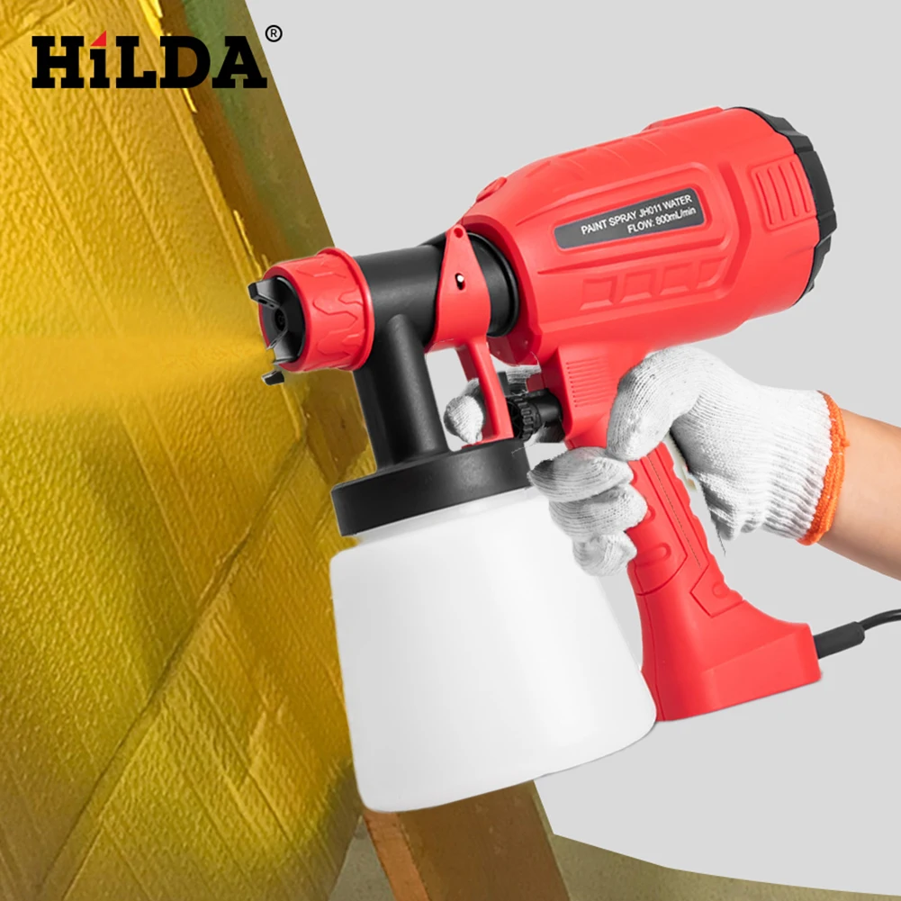 

500W Household Paint Sprayer Detachable 1000ML Paint Spraying Gun Flow Control Adjustable Nozzle for Furniture/Walls/Fences/Cars