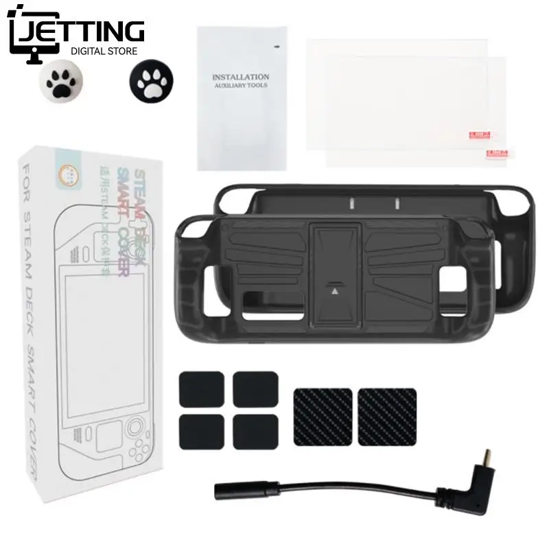 

6 in 1 Console Protective Case for Steam Deck Host Protection Set Game Handheld Carbon Fiber Protective Case Gaming Accessories