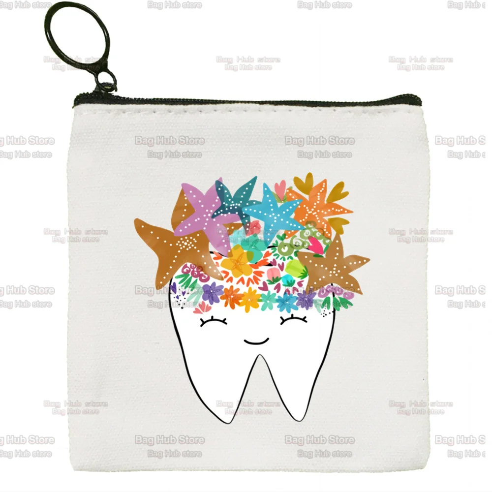 Tooth and Dentist Wallets Coin Pocket Vintage Male Purse Function Bags Boy and Girl Wallet  Card Holders