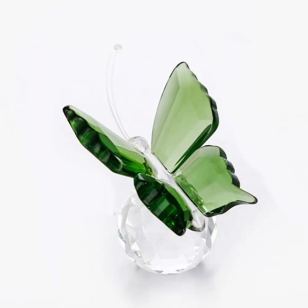 Crystal Butterfly Figurine Animal Ornaments Crafts Glass Paperweight Home Wedding Decoration Miniature Souvenir Gifts